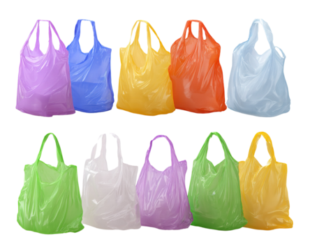 Abstract concept of consumerism and pollution with multicolored plastic bags - Powered by Adobe