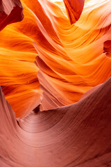 Extreme Close-up of Wavy Orange Slot Canyon Walls