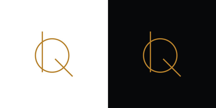 simple and unique letter BQ initials logo design