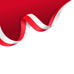 poland national flag wave ribbon