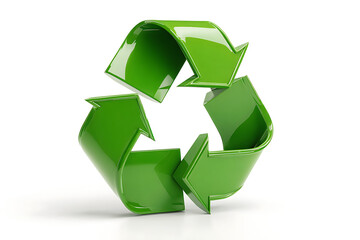 Vibrant green recycling symbol conveys global environmental responsibility and sustainable future, perfect for eco-conscious campaigns and corporate messaging.