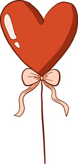 Flat Style Heart On Stick Valentine Decoration