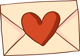 Flat Style Love Letter Envelope Design
