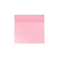 Single Pink Sticky Note Pad with Folded Top Edge Isolated on Black Background Soft Lighting