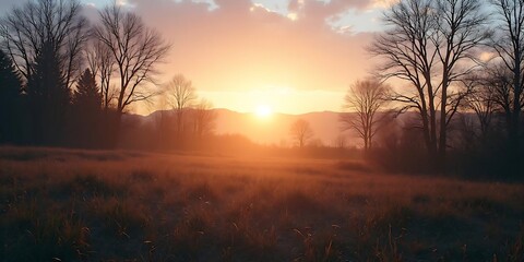 sunrise in the field