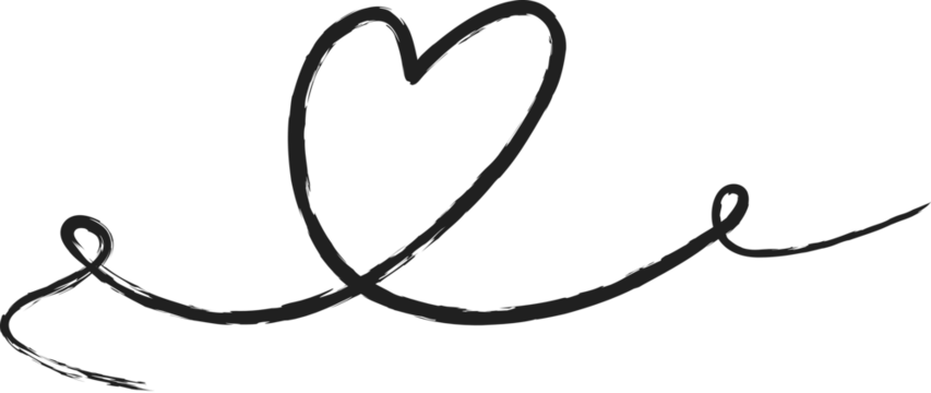 Heart shape frame with brush painting