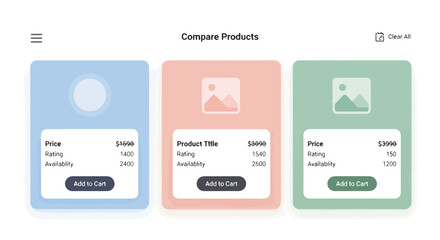 Compare Products Illustration for E Commerce and Online Shopping Websites