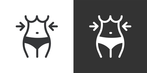 Slim Body Shape icon. Solid glyph series icon