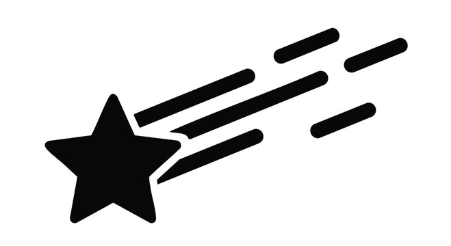 Icon Vector Minimalist Black Shooting Star Motion Graphic Element