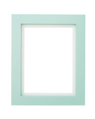 Modern rectangular frame with mint green exterior and white interior on transparent background