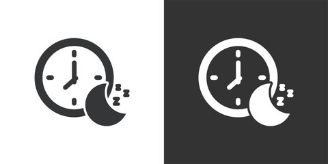 Sleeping Schedule icon. Solid glyph series icon