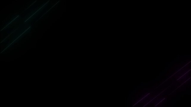Abstract neon lights animated on black background.