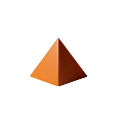 Fototapeta premium Bronze Pyramid Medallion Art Object Photography with Reflective Highlight Isolated on Black Background