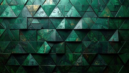 Emerald green triangles, textured, geometric