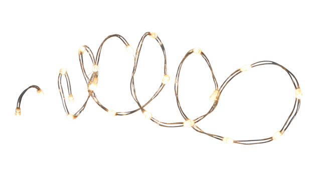 Twisting string lights create festive ambiance for any celebration