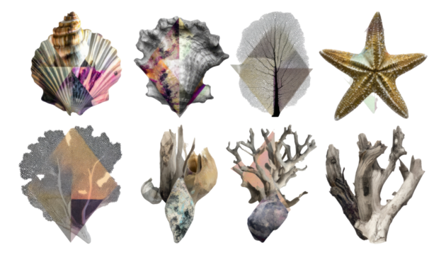 Unique Artistic Collection of Isolated Natural Objects on Transparent Backdrop