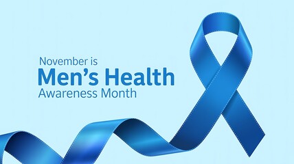 Blue ribbon symbolizing men s health awareness month in november promoting health and well being for men worldwide
