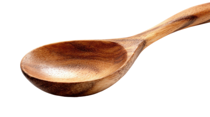 Carved wooden spoon bowl detail, warm texture, rustic cooking tool