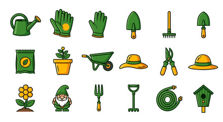 Vibrant garden tools and accessories for successful planting and landscaping projects