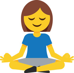 Woman meditating emoji style