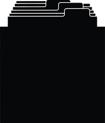 Black folder tabs icon