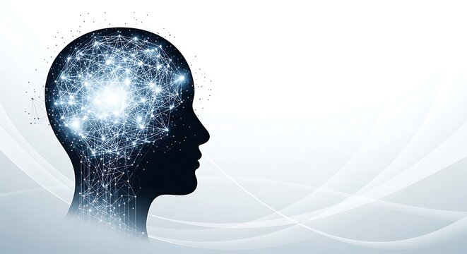 Artificial Intelligence Brain Network Illustration