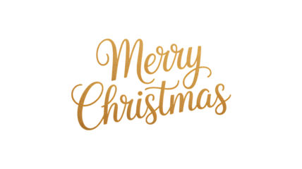Elegant golden Merry Christmas script adds festive cheer to any project