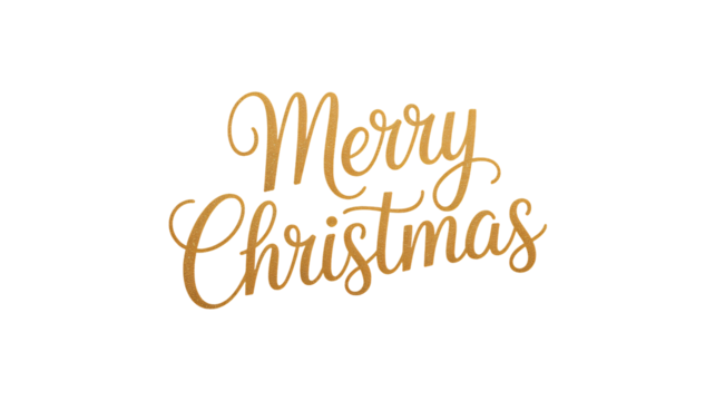 Elegant golden Merry Christmas script adds festive cheer to any project