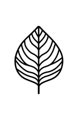 Fototapeta premium Leaf Icon: A simple line art of a leaf symbolizes growth, nature, and the environment. Capturing the essence of minimalism.