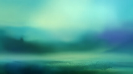 Obraz premium Abstract soft focus ethereal landscape with cool blue and green hues background