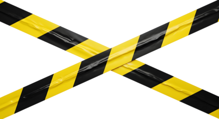 Warning tape caution tape criss-crossed yellow and black stripes danger warning