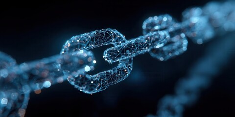 Abstract Digital Chain, Blockchain Technology, Security Concept Illustration