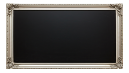 Modern Black Chalkboard with Silver Frame for Digital and Print Use