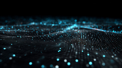 Stunning digital wave flowing with vibrant light points, perfect for modern technology and innovative designs, creating a dynamic and futuristic feel