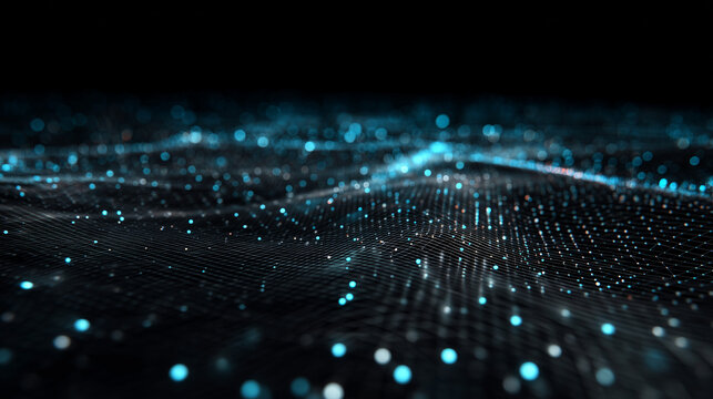 Stunning digital wave flowing with vibrant light points, perfect for modern technology and innovative designs, creating a dynamic and futuristic feel