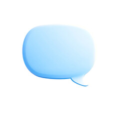 Glossy, soft-blue, speech bubble, highlighted, floating in black space
