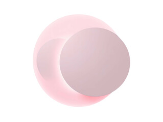 Two overlapping circles, pink hues, soft glow, against a black backdrop