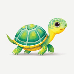 Fototapeta premium Cute Baby Turtle Cartoon Illustration