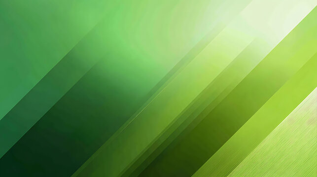 Diagonal geometric shapes with gradient green hues abstract background