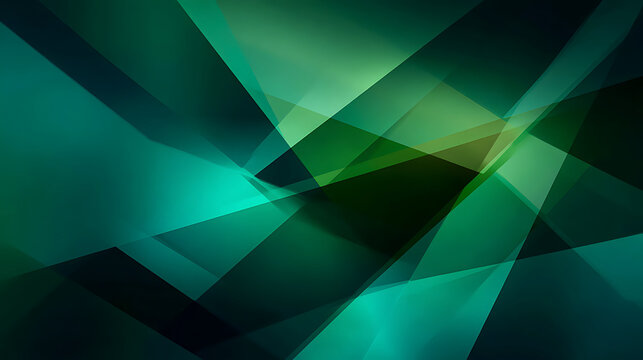 Emerald and teal geometric abstract shapes overlapping