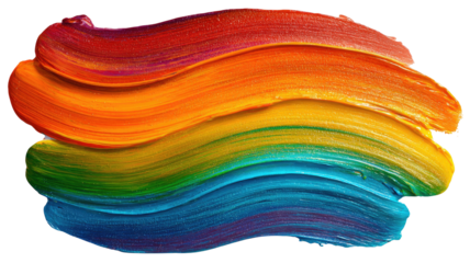 Wavy rainbow paint strokes blending vibrant colors on a dark backdrop