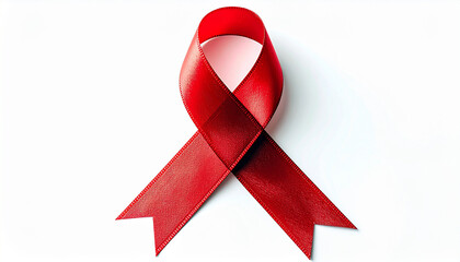 Show your support with this vibrant red ribbon, a powerful symbol of solidarity and awareness for important causes and impactful campaigns today