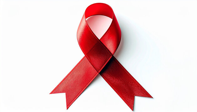 Show your support with this vibrant red ribbon, a powerful symbol of solidarity and awareness for important causes and impactful campaigns today