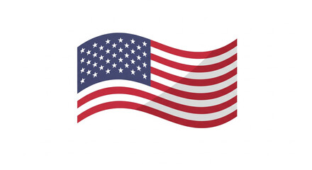 Flat Vector American Flag Illustration