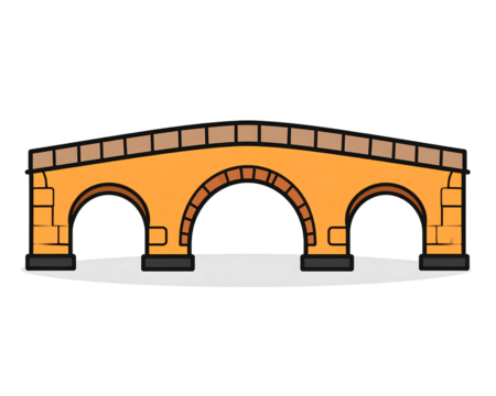  Firefly_bridge stone span icon on white background Black silhouette flat icon outline icon an