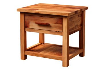 Wooden nightstand with one drawer and open lower shelf