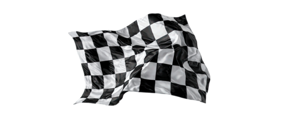 Checkered racing flag billowing