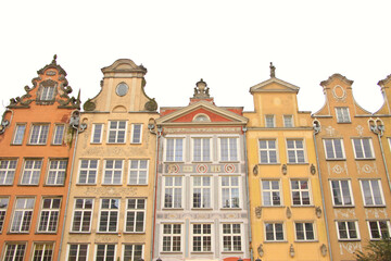 Fototapeta premium Colorful Facades of Townhouses in Gdańsk, Poland
