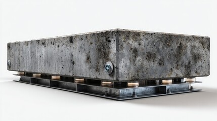 Concrete Foundation: A sturdy concrete foundation, meticulously constructed with a steel base, providing a solid and dependable base. Evoking durability, resilience, and structural integrity.