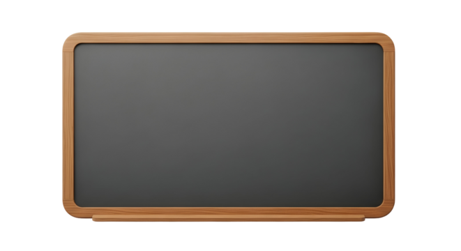 Blank Blackboard with Wooden Frame - Ideal for Education and Presentations